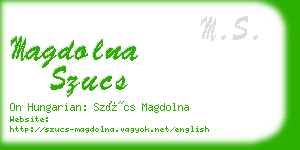 magdolna szucs business card